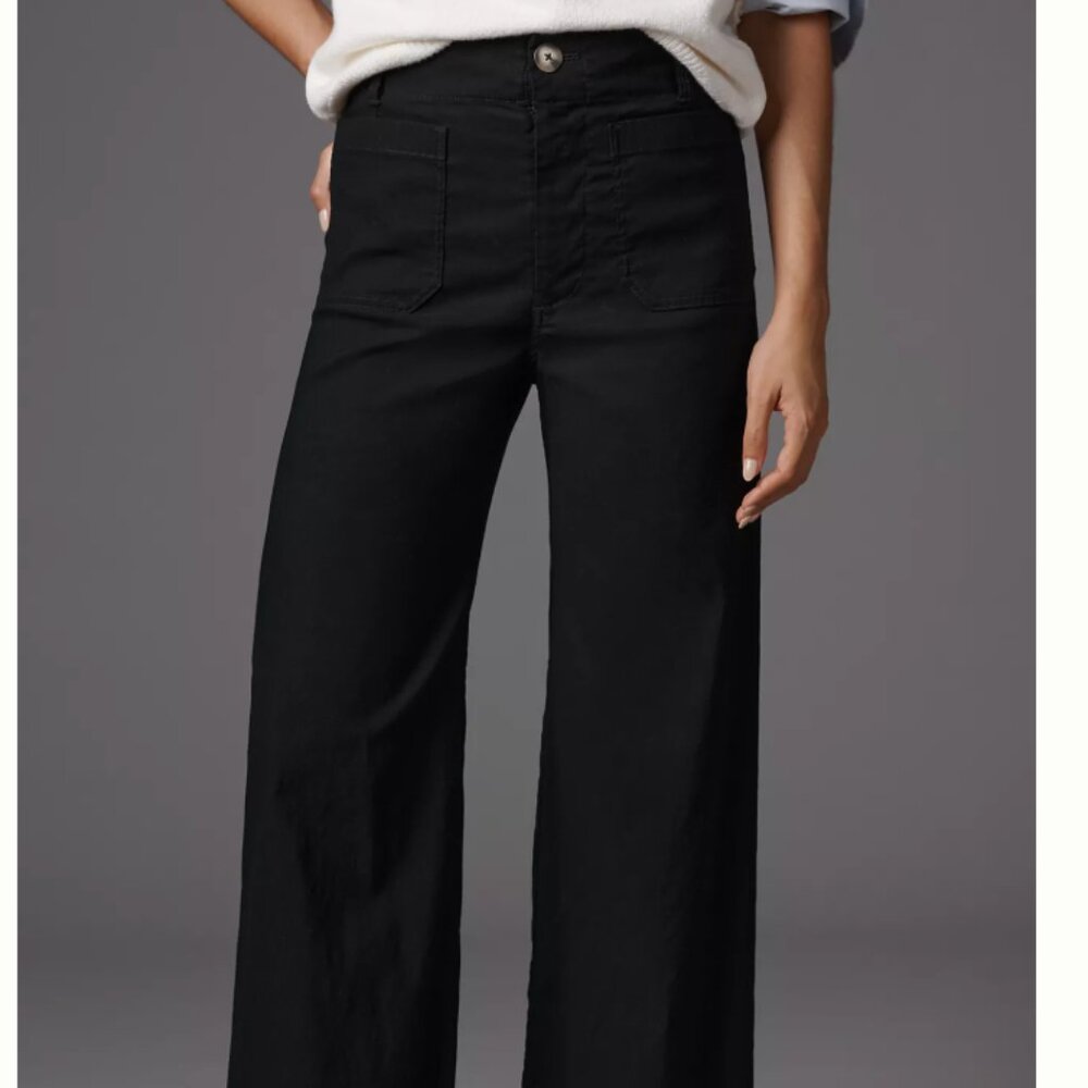 Anthropologie The Colette Full-Length Wide-Leg Pants by Maeve | Black | Size 10